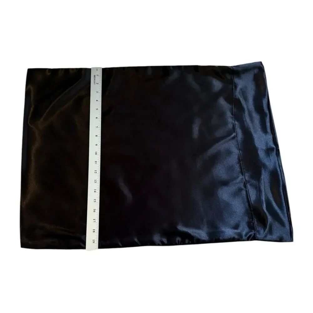 CozyLux Standard Pillowcase 20” X 26”  100% Microfiber Satin Black Pack of 2